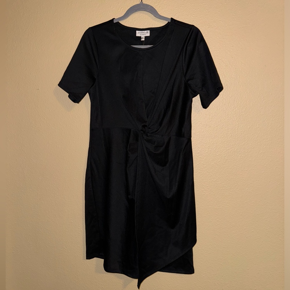 Business casual black short sleeve dress